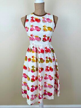 Mikky Rain Japanese Cotton Vespa Print Sundress — Size M (fits US 4–6)